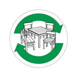 pictogram / piktogram - Havemøbler i træ genbrug
