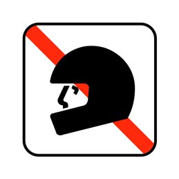 pictogram / piktogram - Styrthjelm forbudt