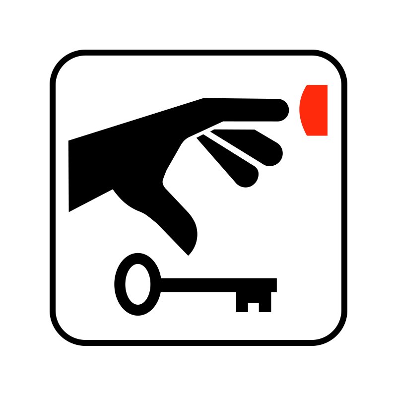 pictogram / piktogram - Trykknap lås