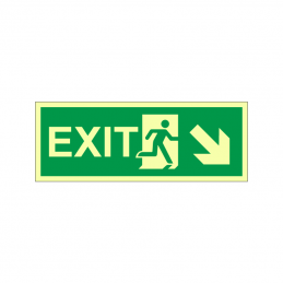 exit with running man symbol arrow diagonally down right