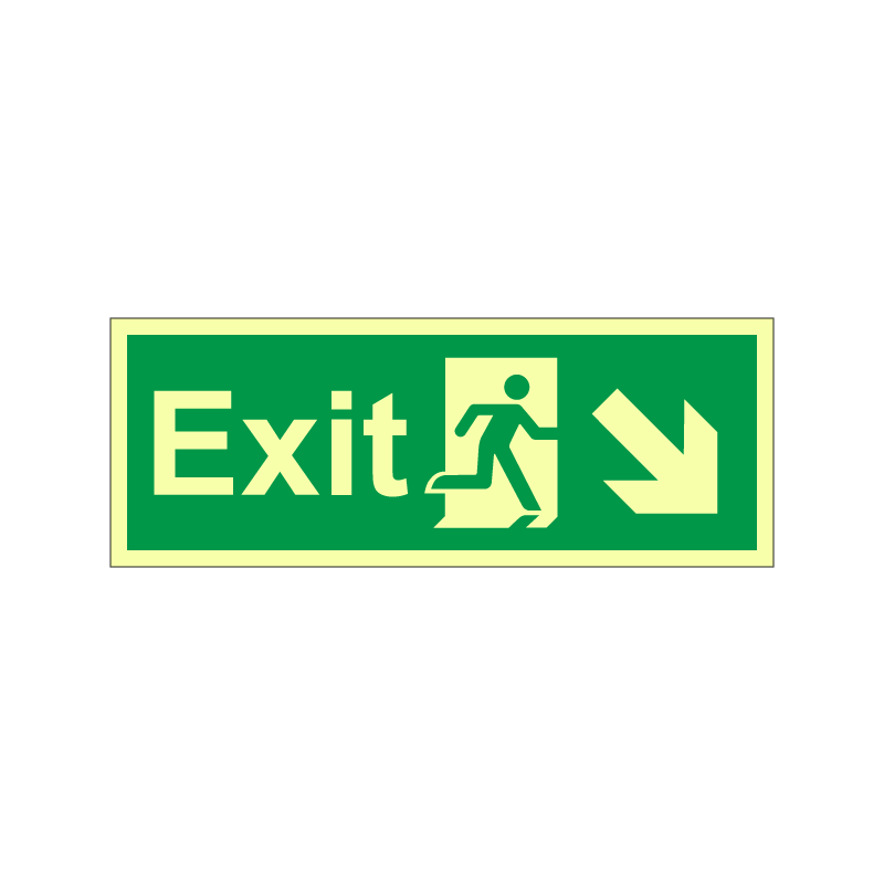 exit with running man symbol arrow diagonally down right