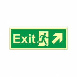 Exit with running man symbol arrow diagonally up right