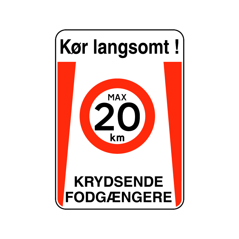kør langsomt krydsende fodgængere