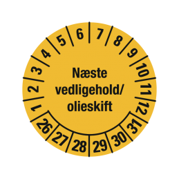 Næste vedligehold/olieskift