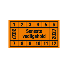 kontrolmærke seneste vedligehold