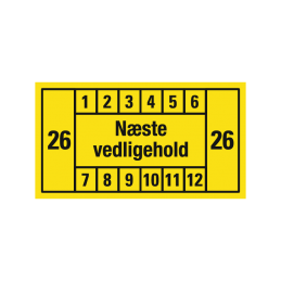 kontrolmærke næste vedligehold