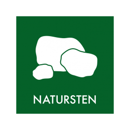 affaldskilt - genbrugsordning - natursten- dansk