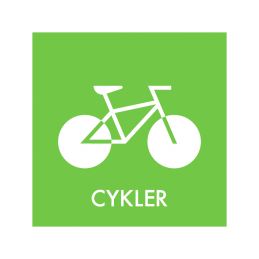 affaldsskilt - genbrugsordning - cykler - dansk