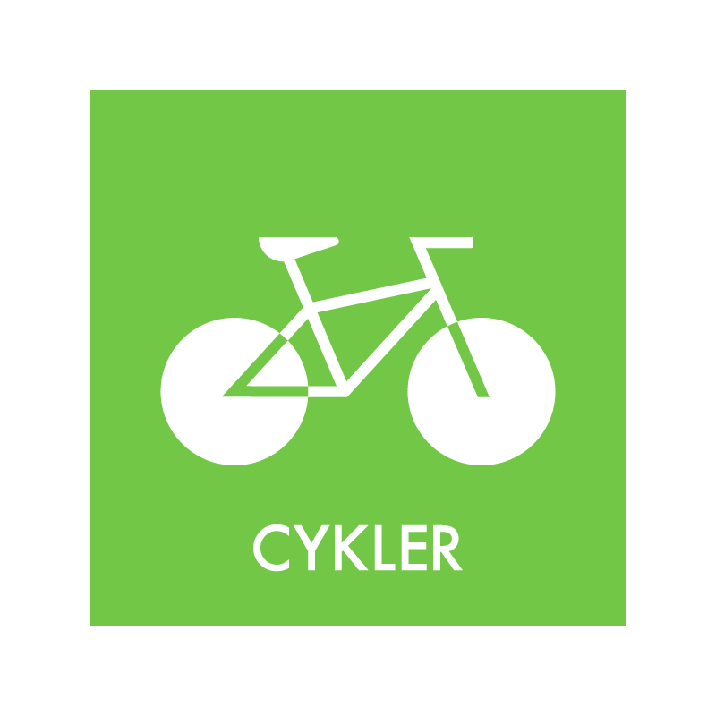 affaldsskilt - genbrugsordning - cykler - dansk