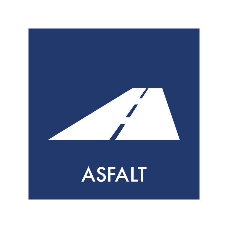 affaldsskilt - genbrugsordning - asfalt - dansk
