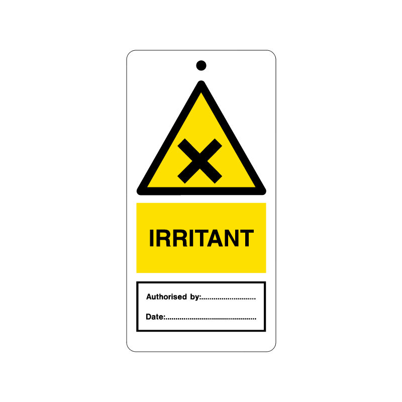 temporary tie tag - irritant