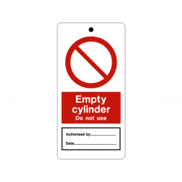temporary tie tag - empty cylinder do not use