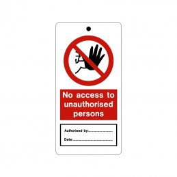 temporary tie tag - no access to unauthorized persons