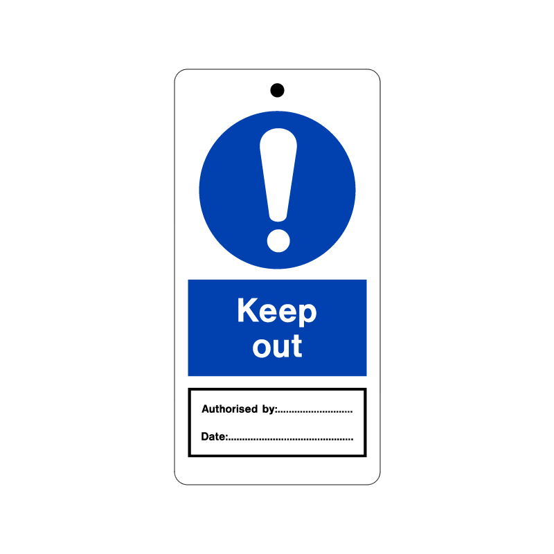 temporary tie tag - keep out