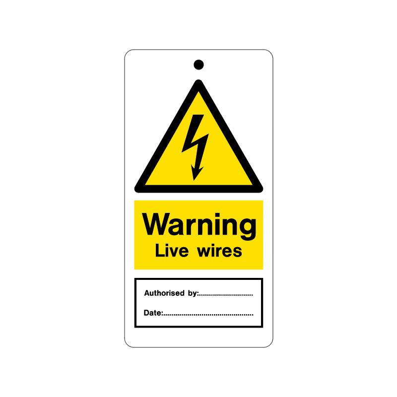temporary tie tag - live wires