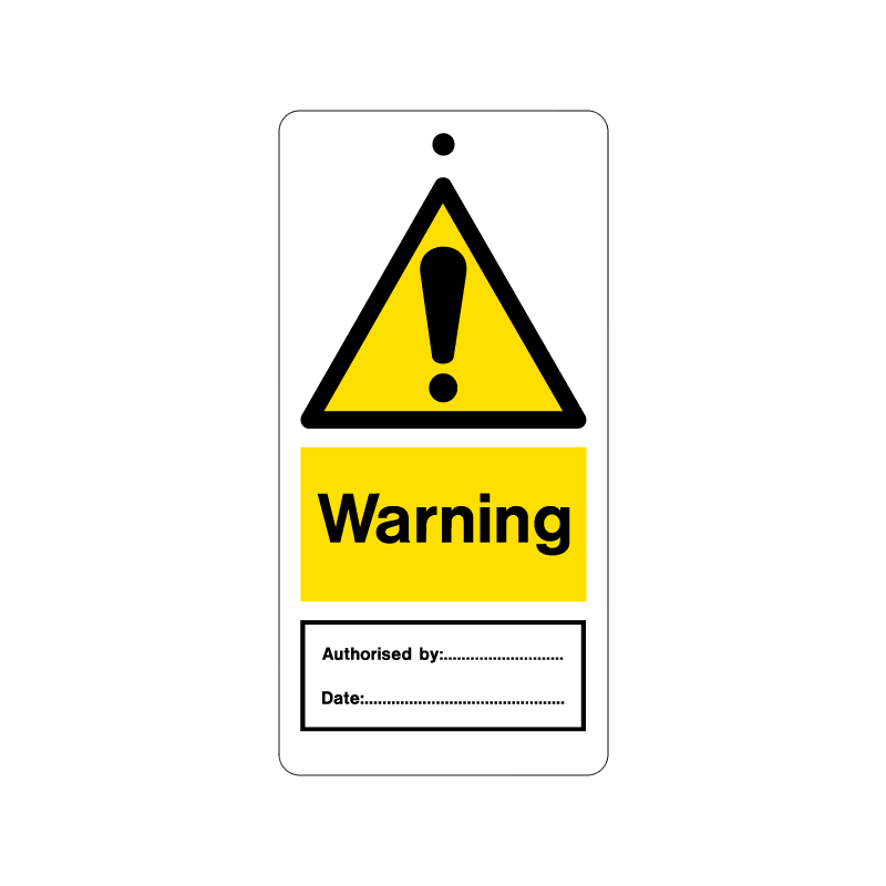 temporary tie tag - warning