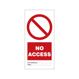 temporary tie tag - no access