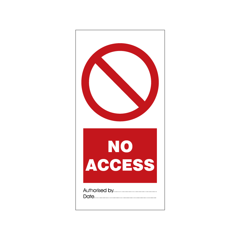 temporary tie tag - no access